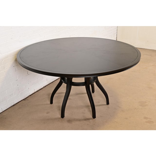 Baker Furniture Company Barbara Barry for Baker Furniture Modern Art Deco Mahogany Pedestal Dining Table, Newly Refinished For Sale - Image 4 of 9