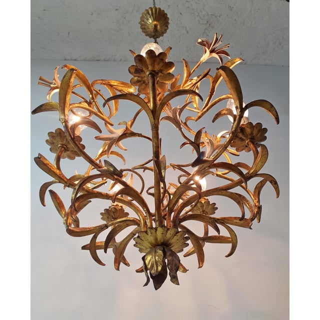 Mid-Century Italian Tole Chandelier, 1950s For Sale - Image 15 of 16