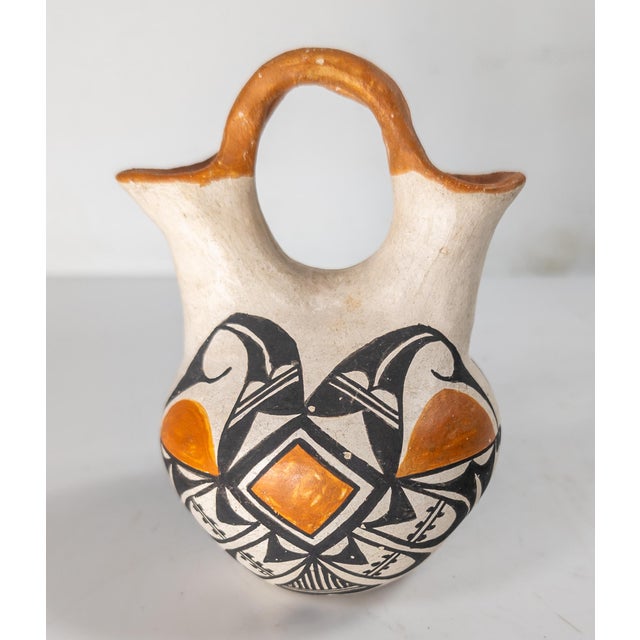 Mid-Century Southwest Native American Indian Acoma Polychrome Wedding Vase For Sale - Image 4 of 10