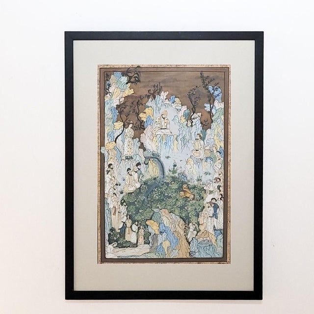 Large Persian Illustration From a Book, Circa 1900 For Sale - Image 9 of 9