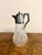 Quality antique Edwardian claret jug, having a quality antique Edwardian claret jug with a cut glass shaped body, with a...