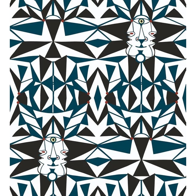 Contemporary Sample - Lelievre for The House of Scalamandr�� Email Wallcovering, Bleu For Sale - Image 3 of 3