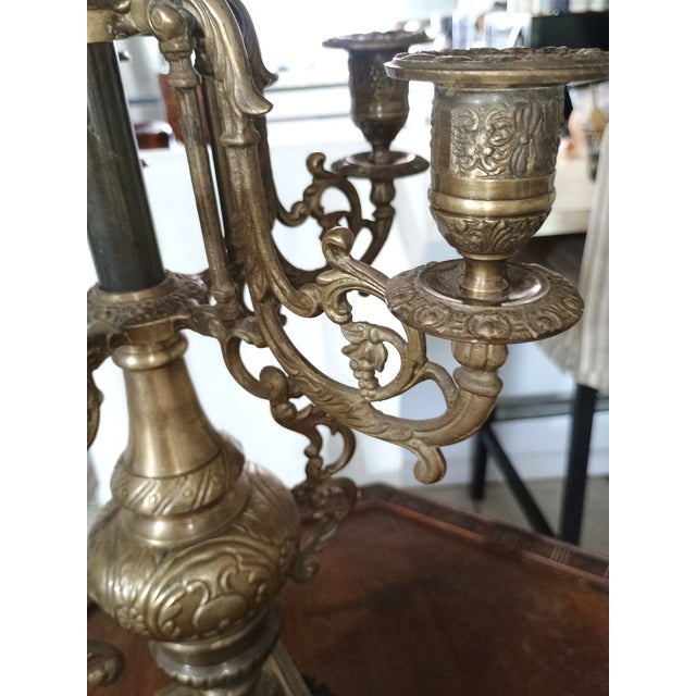 1960s 1960s Solid Brass Candleabra For Sale - Image 5 of 5