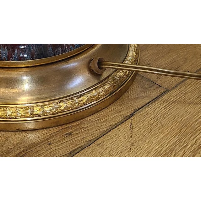 Red Red Glazed Sandstone Table Lamp, 1950s For Sale - Image 8 of 10