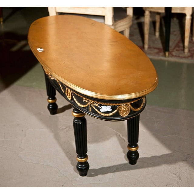 Maison Jansen Style Oval Painted Coffee Table | Chairish