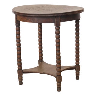 1940s French Bobbin Wood Two-Tier Side Table For Sale