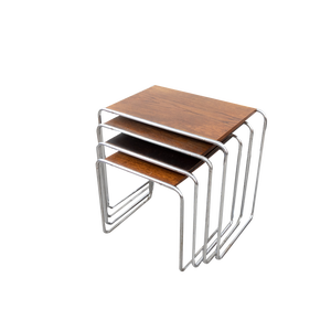 B 9 Nesting Tables attributed to Marcel Breuer for Thonet, 1930s, Set of 4