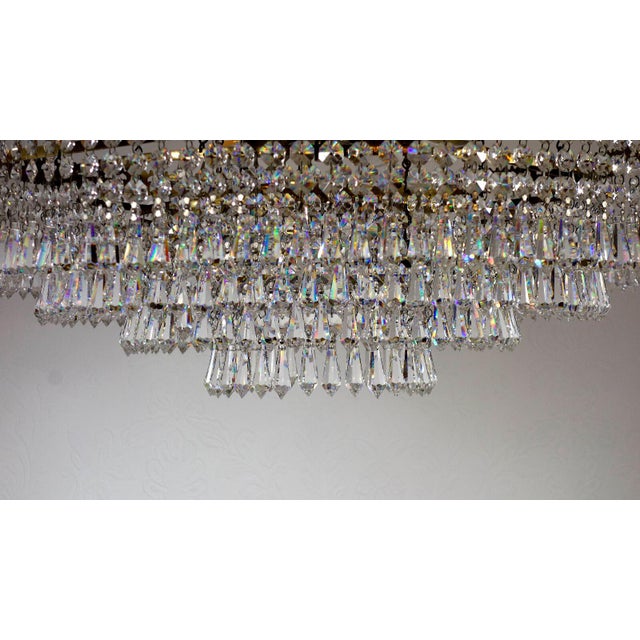 1970s Brass and Lead Crystal 5-Light Chandelier by Joska Bodenmais, 1970s For Sale - Image 5 of 11