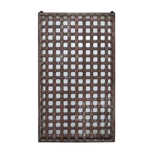 Far Pavilions Vintage Hand Carved Lattice 31" X 56" Wood Wall Hanging For Sale - Image 4 of 5
