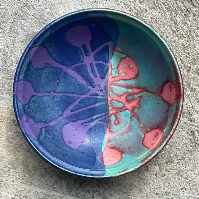 Vintage Boho Signed Studio Pottery Bowl For Sale In West Palm - Image 6 of 10