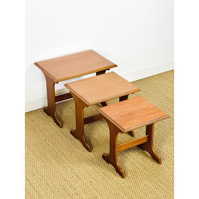 Scandinavian Teak Nesting Tables, 1960s, Set of 3 For Sale - Image 17 of 17