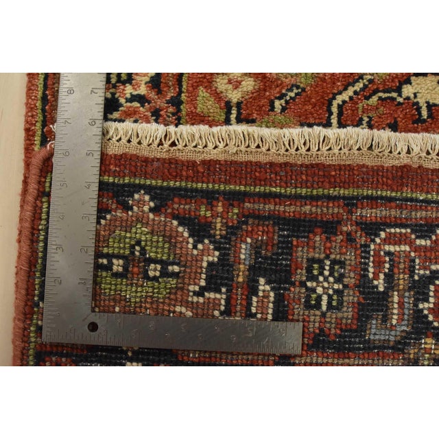 Heriz Runner 2’6” X 7’11” Red Wool Tribal Hand-Knotted Oriental Rug For Sale - Image 12 of 12