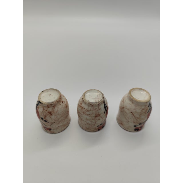 Ceramic Cream Coffee Service with Red and Black Hand-Painted Floral Design from SMF Schramberg, Shabby Chic Style, 1950s, Set of 5 For Sale - Image 11 of 12