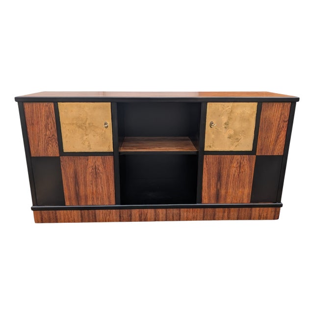 Vintage Sideboard with Gold Leaf Details, Italy, 1960s For Sale