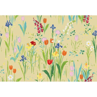 Guermantes Wallpaper by Paule Marrot in Limeade For Sale