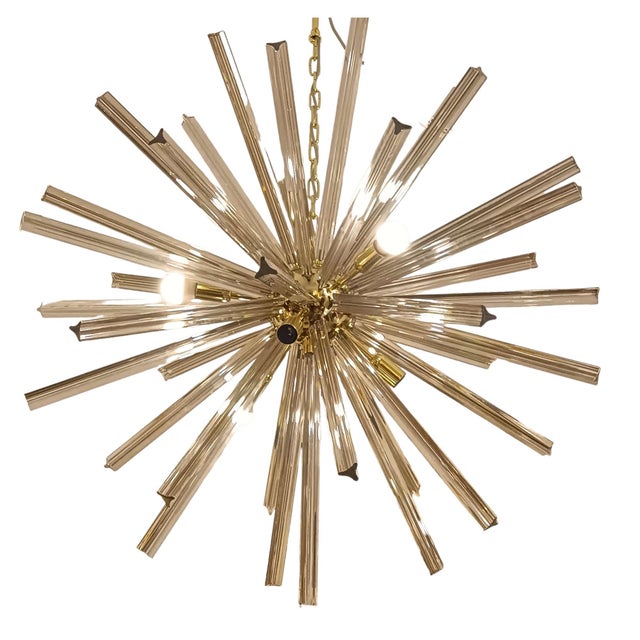 1960s Trihedral Smoke Ceiling Lamp, 1950s For Sale - Image 5 of 5