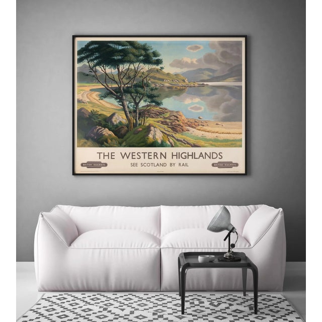 Mid-Century Modern BR Western Highlands Original Vintage Travel Poster by Edward Halliday, 1950 For Sale - Image 3 of 4