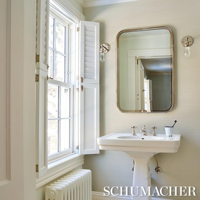 Paper SAMPLE - Schumacher Musa Abaca Wallpaper In Ivory For Sale - Image 7 of 7