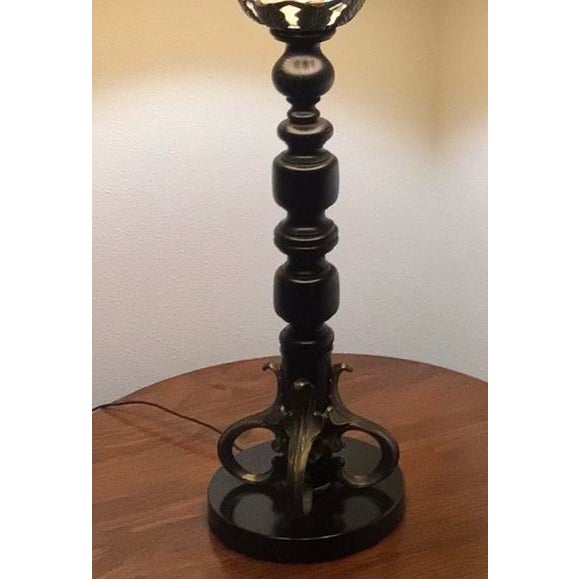 A magnificent and rare example of a Vintage Mid-Century Revival lighting. Standing at a monumental 40”, this architectural...