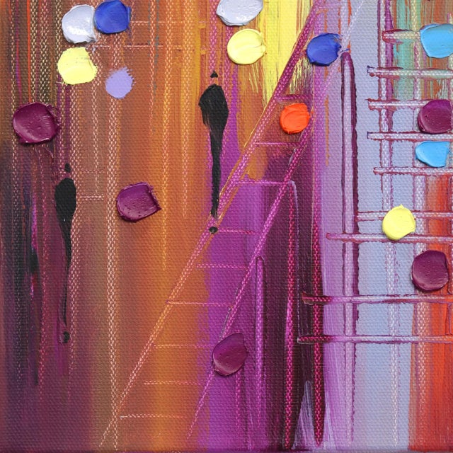 Colorful Afternoon - Vibrant Impasto Oil Painting Original Artwork by Ekaterina Ermilkina For Sale - Image 4 of 7