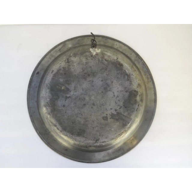 English Large English Pewter Charger 18th Century Owner's Initials For Sale - Image 3 of 3