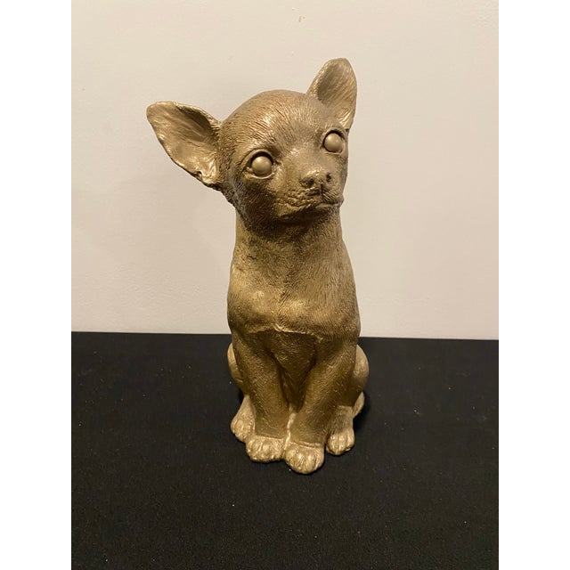 Vintage Universal Statuary Chalkware Chihuahua Statue 1986 Model 538