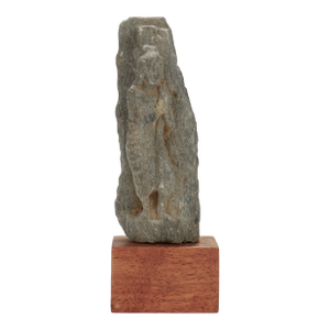 Ancient Ghandaran Green Schist Sculpture of the Buddha on a Wooden Plinth