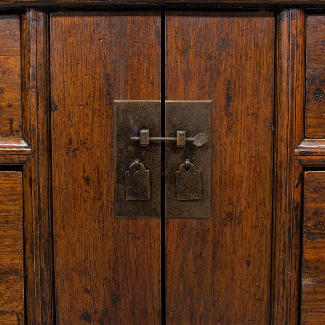 1960s Vintage Oriental Chinese Elm Country House Sideboard For Sale - Image 12 of 13