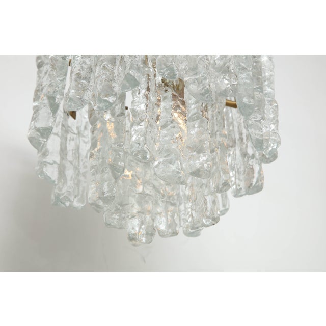 Gold 1960s Kalmar Ice Glass Chandelier For Sale - Image 8 of 10