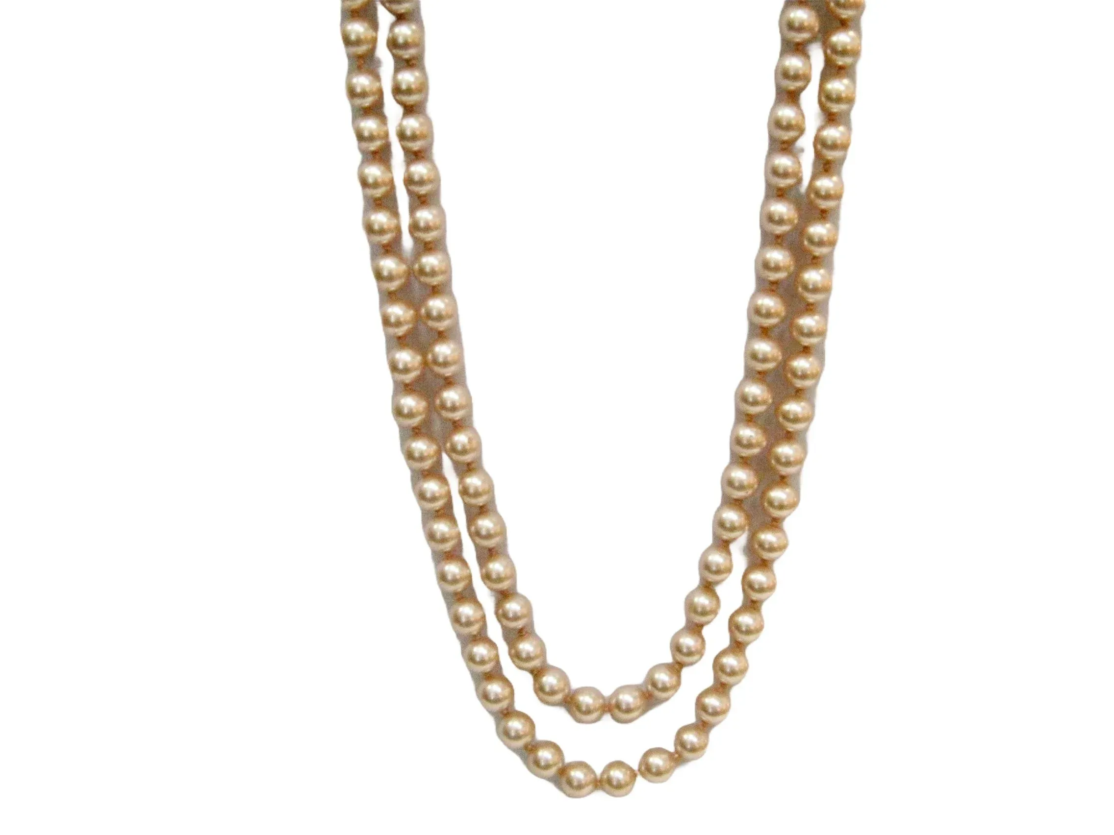 Givenchy Vintage Glass Pearl Champagne Hand Knotted 