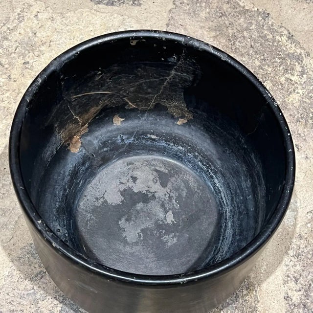 1960s Gainey Pottery Footed Black Planter Architectural Modern For Sale In San Diego - Image 6 of 8