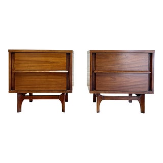 Mid Century Modern Walnut Nightstands / Bedside Tables, C. 1960's For Sale