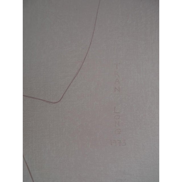 Mara Tran Long, Le Cadeau, 1973, Oil and Gouache on Panel For Sale - Image 8 of 9