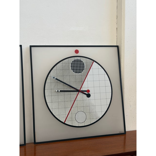 Wall Clocks by Kurt B. Delbanco for Acerbis, 1980s, Set of 2 For Sale - Image 13 of 14