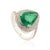 VRJewels 3.74ct Pear Shape Emerald Diamond Double Halo Cocktail Ring 18k Gold Size 4 For Sale - Image 4 of 18