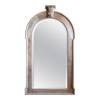 Andrianna Shamaris Classic Teak Wood Carved Mirror For Sale