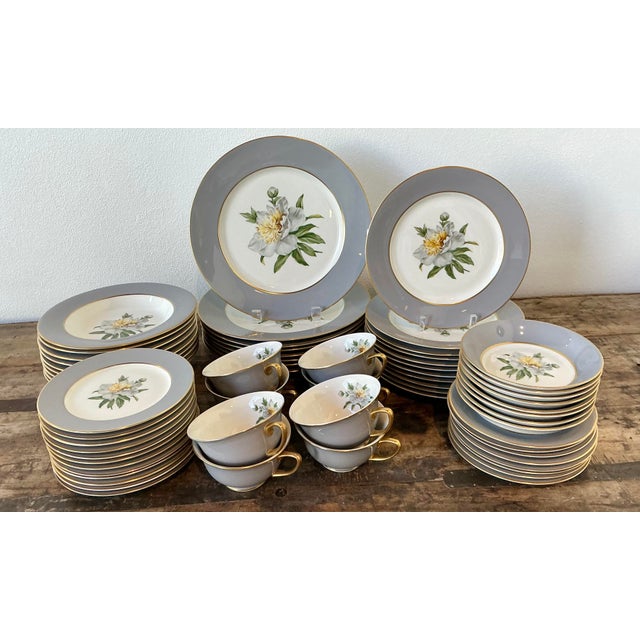 Vintage Princess China “Golden Peony” China - Set of 72 For Sale - Image 9 of 12