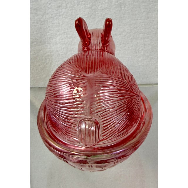Nesting Bunny Pink Cranberry Candy Dish Trinket Box W/ Lid Easter Spring For Sale In Los Angeles - Image 6 of 9
