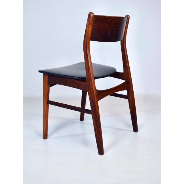 Danish Modern Rosewood Side Chair With Skai Leatherette, 1960s For Sale - Image 9 of 9
