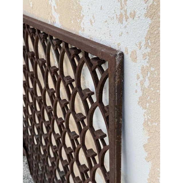 Antique French Art Nouveau Wrought Iron "Repeating Arch" 55x48 Garden Entry Gate For Sale - Image 14 of 18