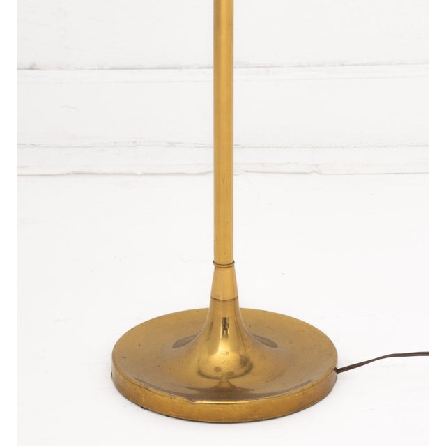 Mid-Century Modern Brass Two-Branch Arc Floor Lamp For Sale In New York - Image 6 of 6