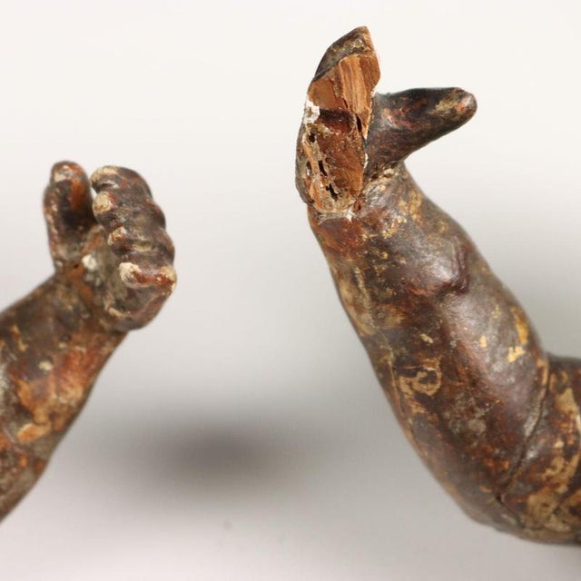 Carved Wooden Cherubs, Set of 2 For Sale - Image 9 of 12