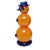Rare glass snowman figure, in blue and orange color, from the 1970s. An exciting applied art object, in perfect condition....