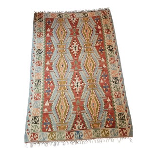Large Vintage Hand-Knotted Anatolian Kilim, 1970s For Sale
