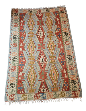 Large Vintage Hand-Knotted Anatolian Kilim, 1970s
