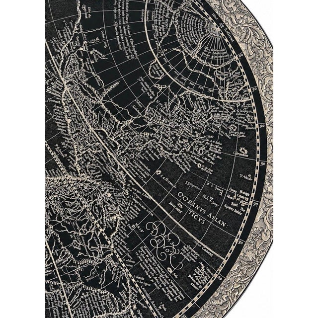 Metal Etched Slate and Chrome Magellan World Map Side/End Table, 1970 For Sale - Image 7 of 8