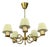 Danish Modern, Chandelier, Patinated Brass, Denmark, 1950s For Sale