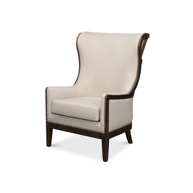 Updated Modern Classic Wingchair For Sale - Image 13 of 13