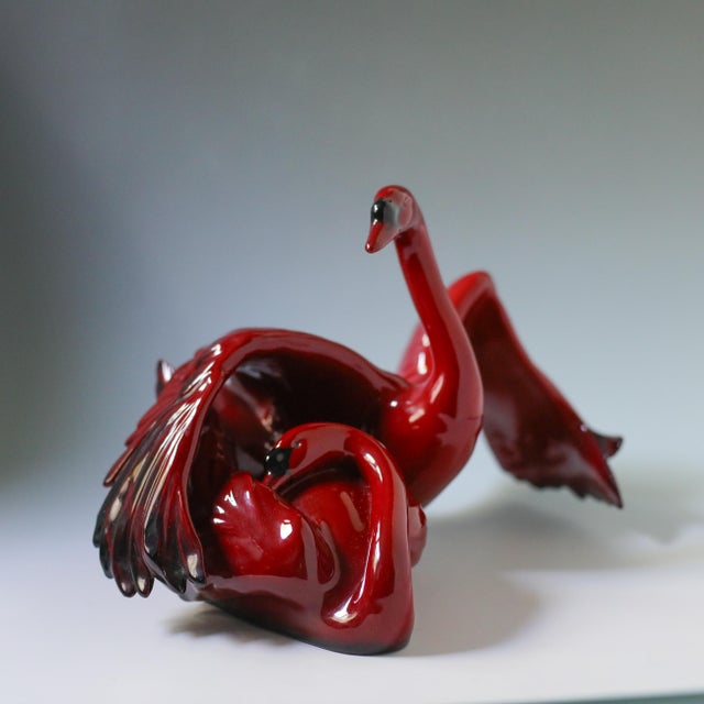 Vintage Royal Doulton “Nestling Down” Flambé Swan Sculpture Hn3538 For Sale - Image 17 of 17
