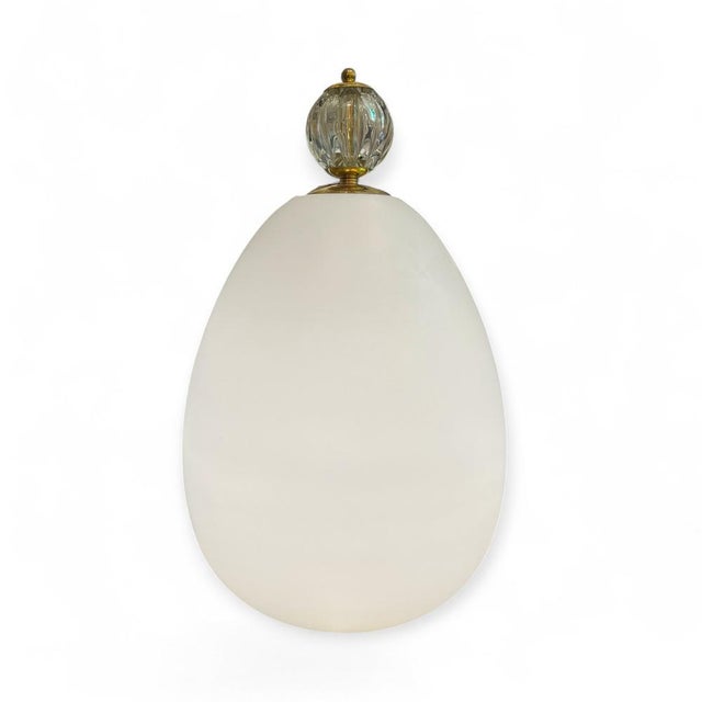 White Murano Egg Lamp, 1960s For Sale - Image 4 of 4